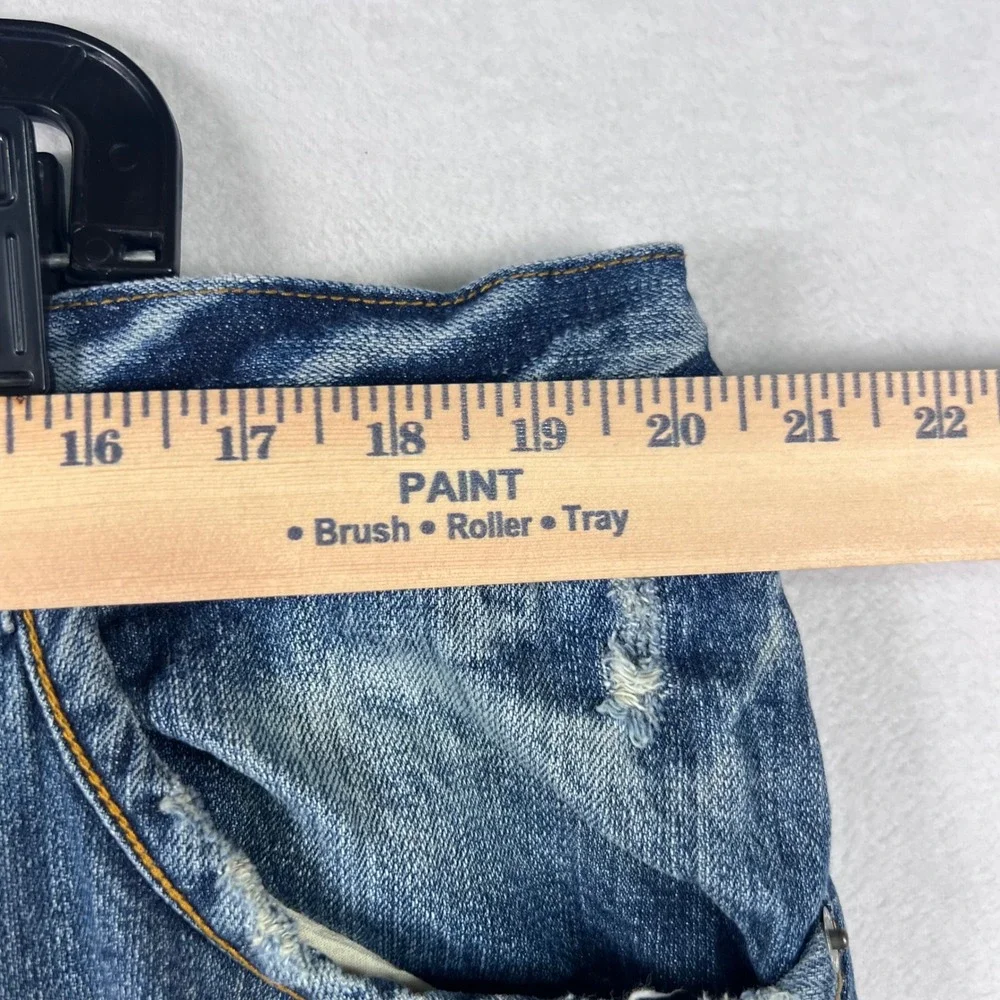 Distressed AKDMKS Medium Wash‎ Straight Leg Jeans Ripped Blue Mens Size 40x33